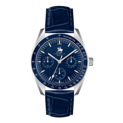 American Polo Gents Blue Leather Strap