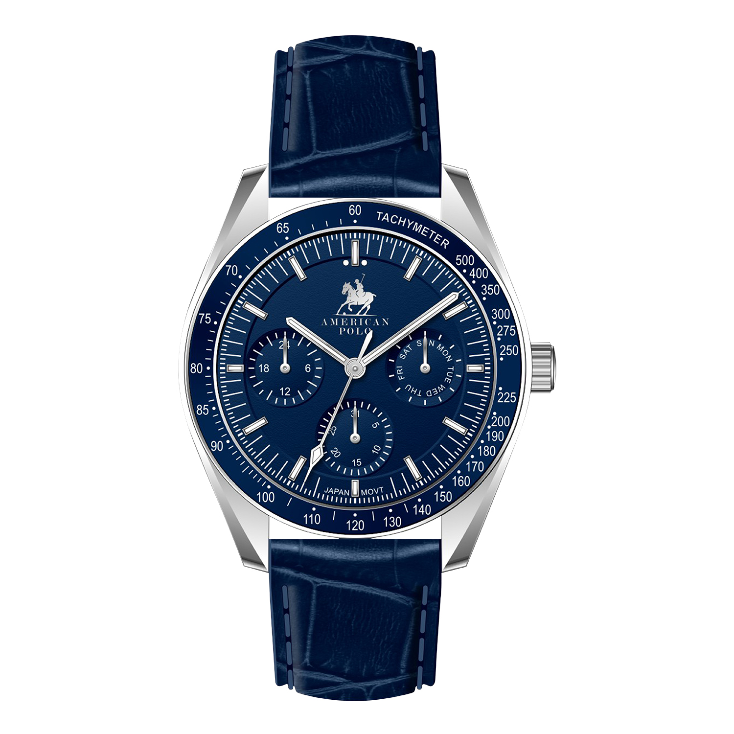 American Polo Gents Blue Leather Strap