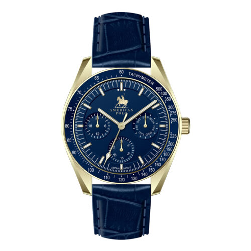 American Polo Gents Blue Leather Strap