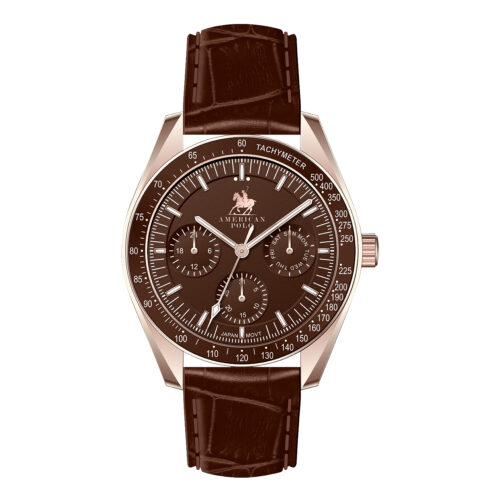 American Polo Gents Brown Leather Strap