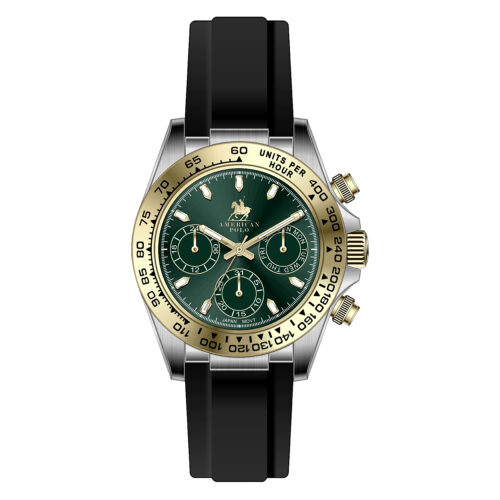 American Polo Apex Gents Chronograph Black Rubber Strap
