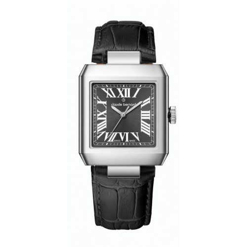 Claude Bernard Ora Vera Square Ladies Black Leather Strap