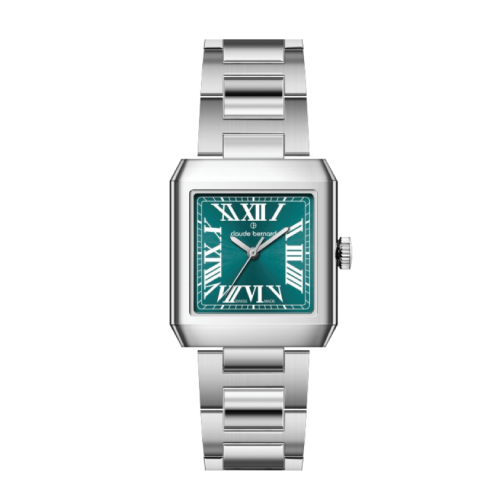 Claude Bernard Ora Vera Square Ladies Stainless Steel Bracelet