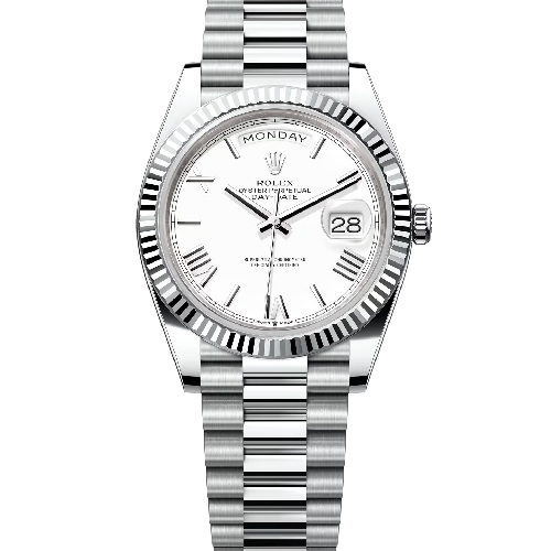 Rolex Oyster Perpetual 40mm Day-Date White Dial Platinum Bracelet