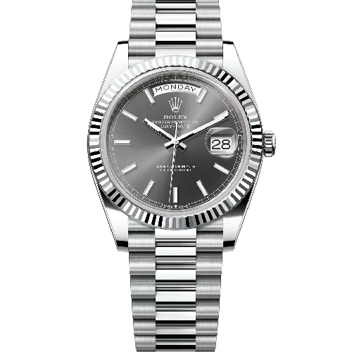 Rolex Oyster Perpetual 40mm Day-Date Slate Dial Platinum Bracelet