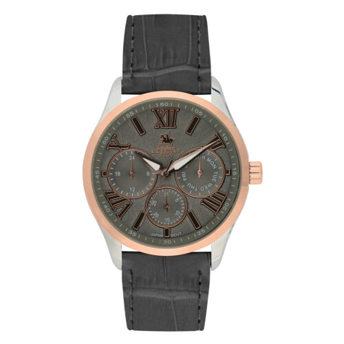 American Polo Gents Grey Leather Strap