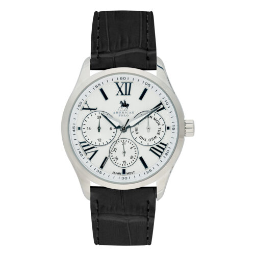 American Polo Gents Black Leather Strap
