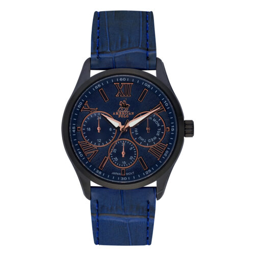 American Polo Gents Blue Leather Strap
