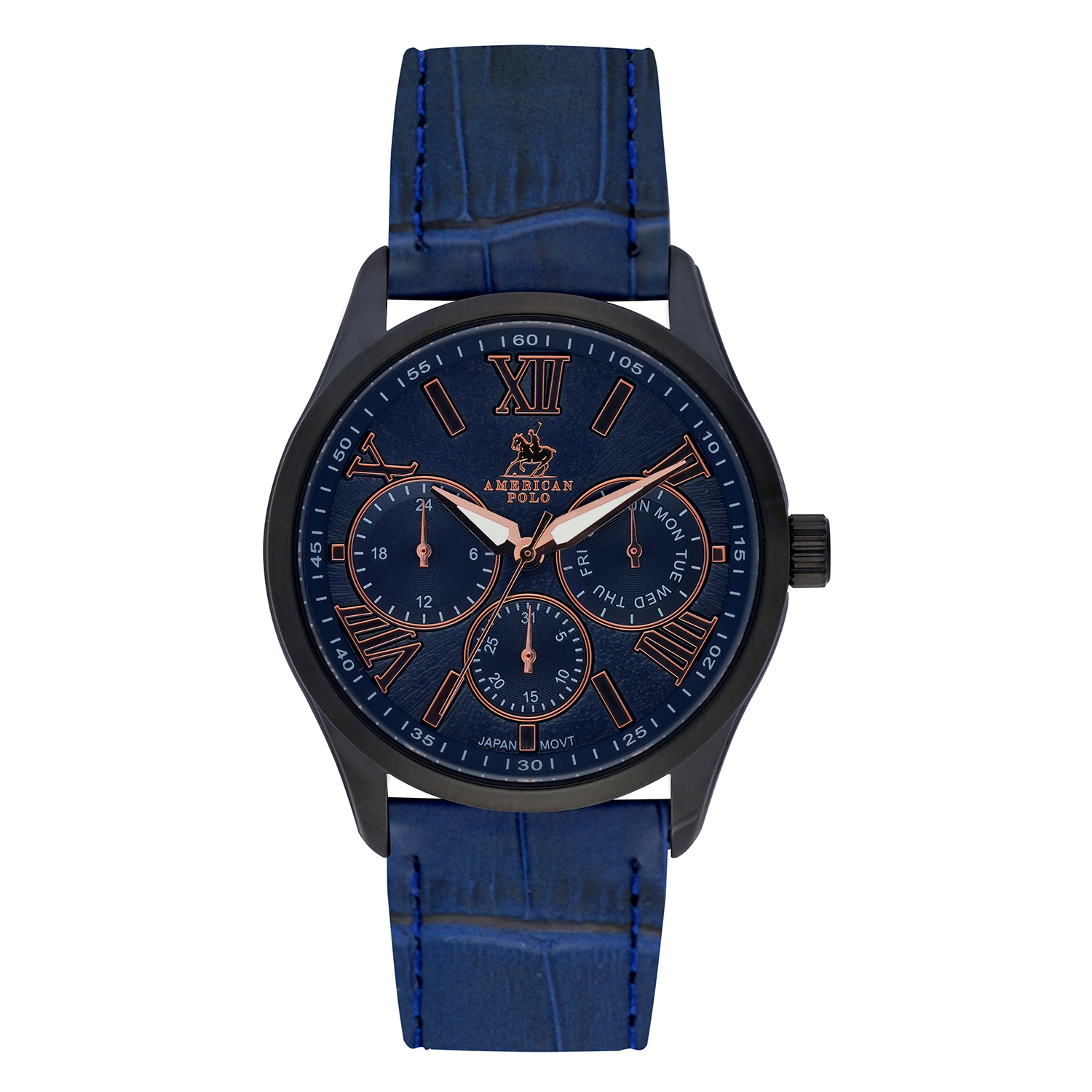 American Polo Gents Blue Leather Strap
