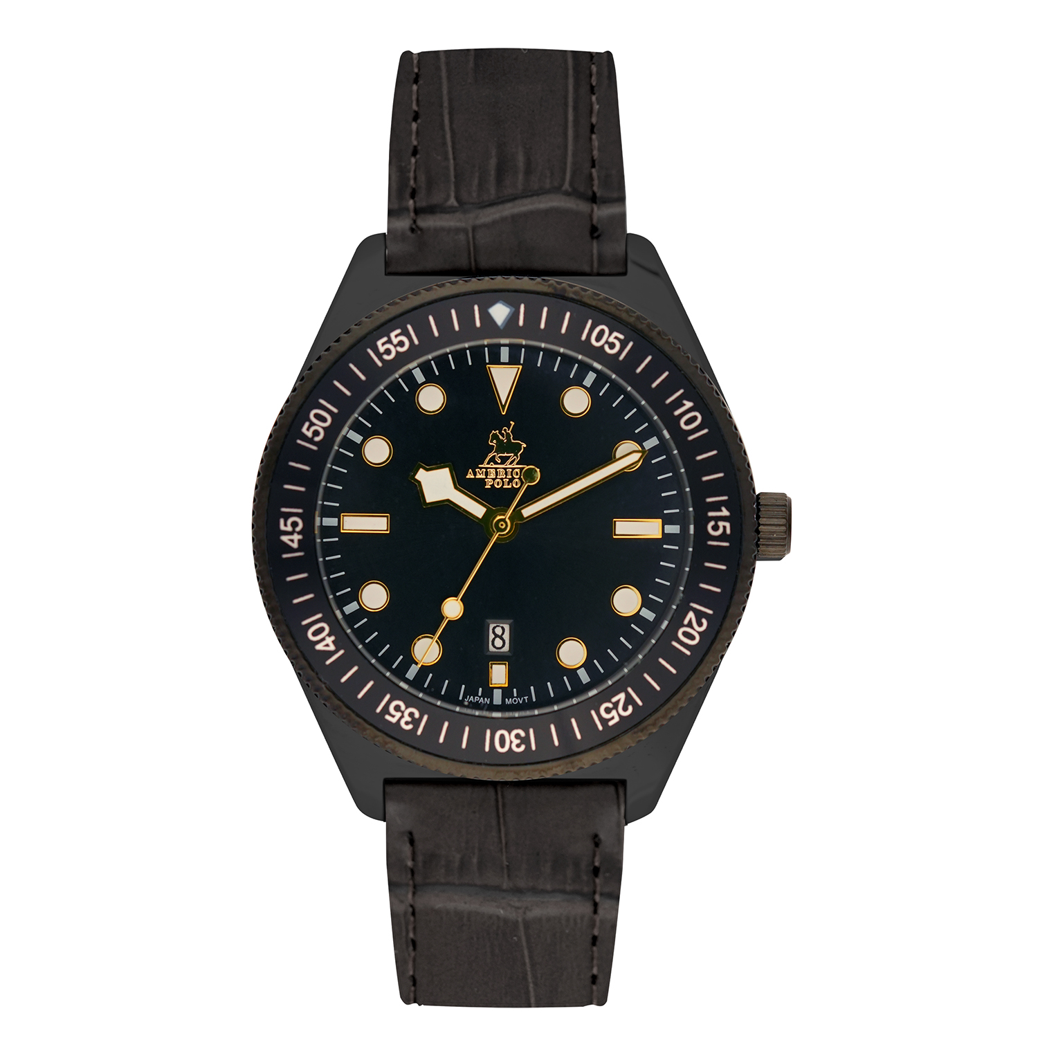 American Polo Belmont Gents Black Leather Strap