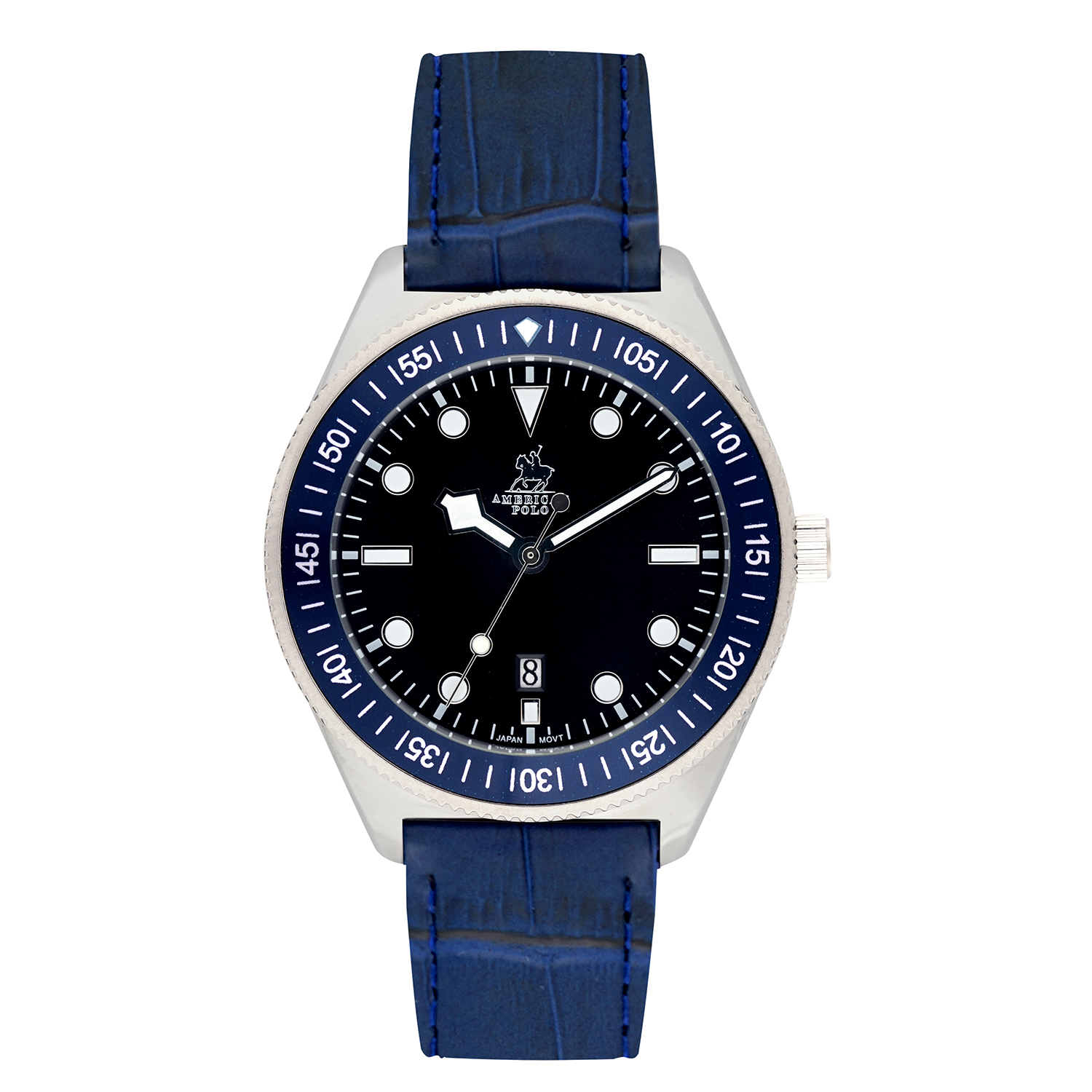 American Polo Belmont Gents Blue Leather Strap