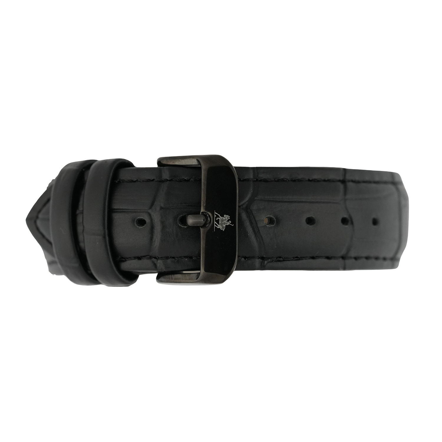 American Polo Skeleton Gents Black Leather Strap - Image 2