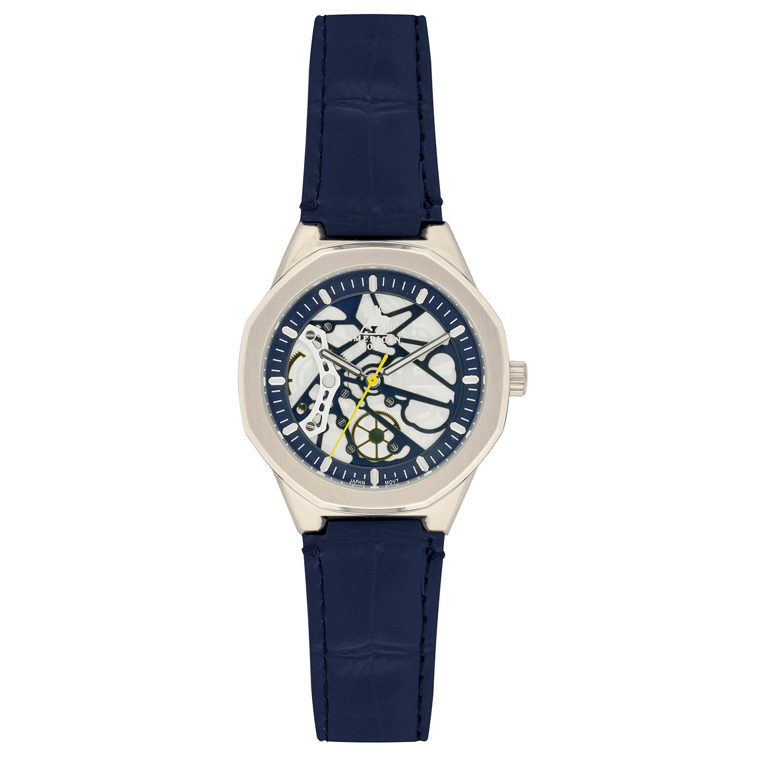 American Polo Skeleton Gents Blue Leather Strap