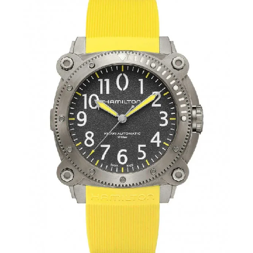 HAMILTON Khaki Navy BeLOWZERO Automatic Yellow Rubber Strap