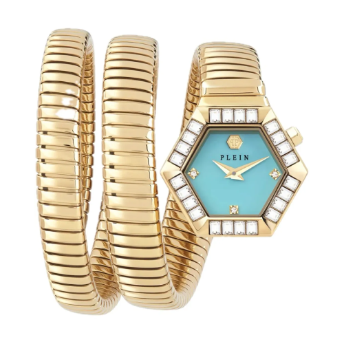 PHILIPP PLEIN Snake Hexagon Gold Stainless Steel Bracelet