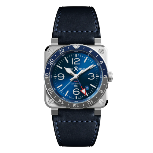 BELL & ROSS BR-03 GMT Blue Leather Strap