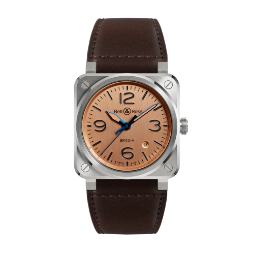 BELL & ROSS BR-03 Copper Brown Leather Strap