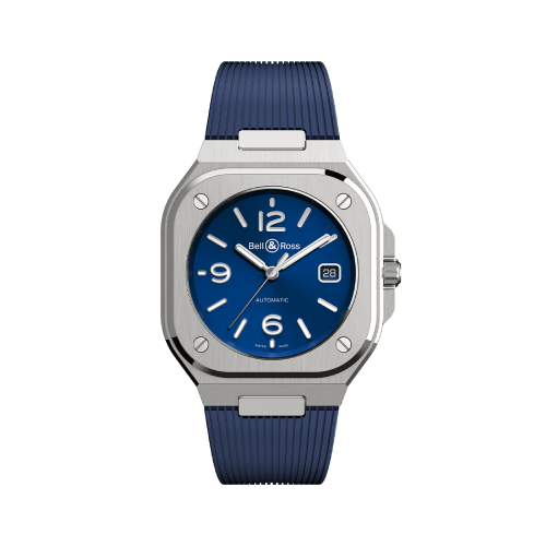 BELL & ROSS BR-05 Blue Rubber Strap