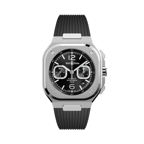 BELL & ROSS BR-05 Chrono Black Rubber Strap