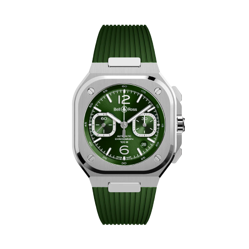 BELL & ROSS BR-05 Chrono Green Rubber Strap