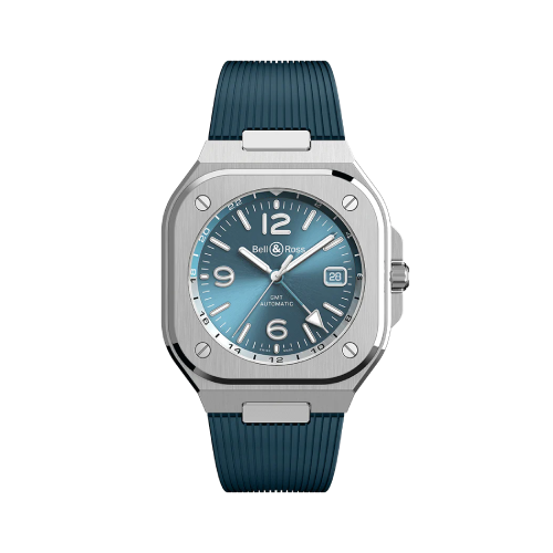BELL & ROSS BR-05 GMT Sky Blue Rubber Strap
