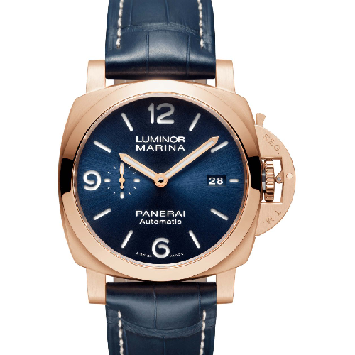 Panerai Luminor Marina 44mm, Goldtech™ Blue Leather Strap