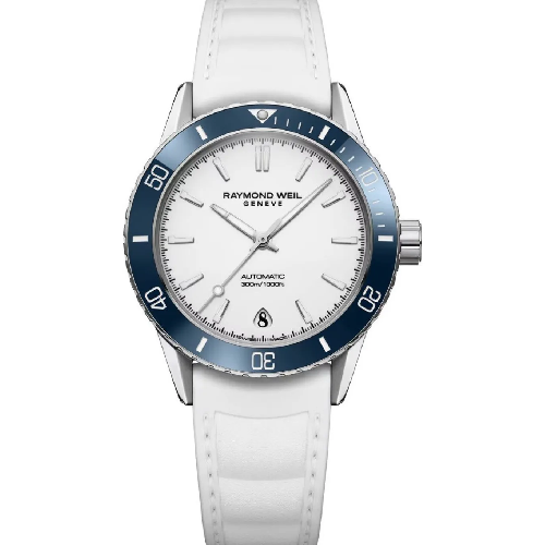 RAYMOND WEIL Freelancer Diver Automatic White Rubber Strap