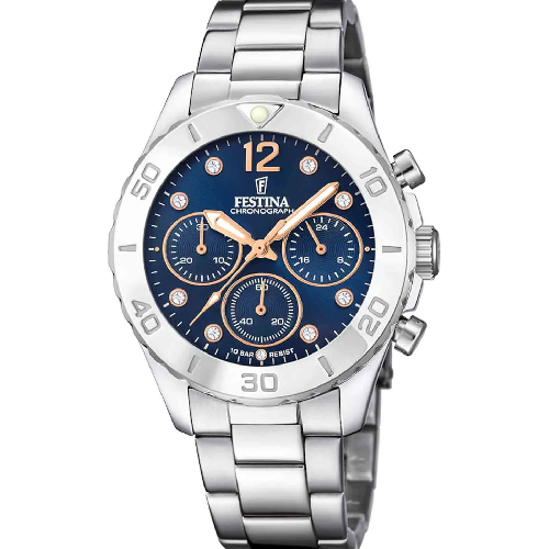 Festina Boyfriend Chronograph Silver Stainless Steel Bracelet