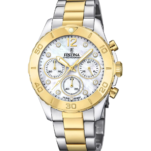 Festina Boyfriend Chronograph Two Tone Stainless Steel Bracelet