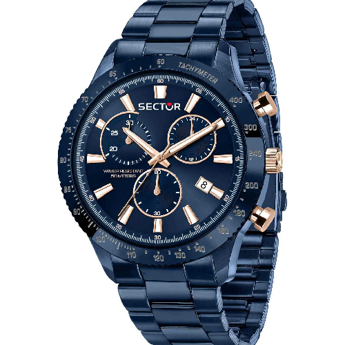 Sector 270 Chronograph Blue Stainless Steel Bracelet