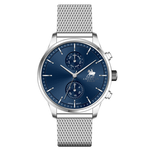 American Polo Gentleman Collection Silver Stainless Steel Bracelet
