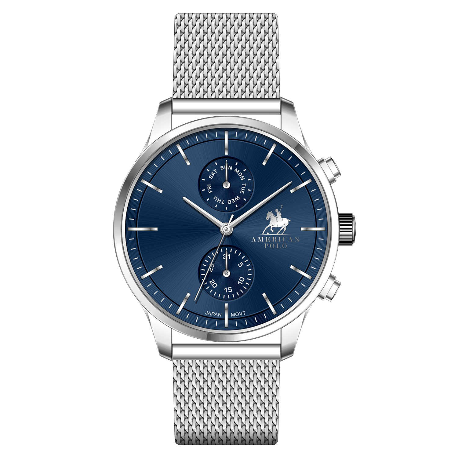 American Polo Gentleman Collection Silver Stainless Steel Bracelet
