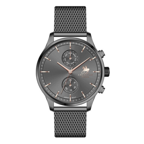 American Polo Gentleman Collection Gunmetal Stainless Steel Bracelet