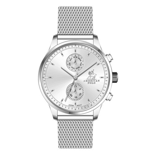 American Polo Gentleman Collection Silver Stainless Steel Bracelet