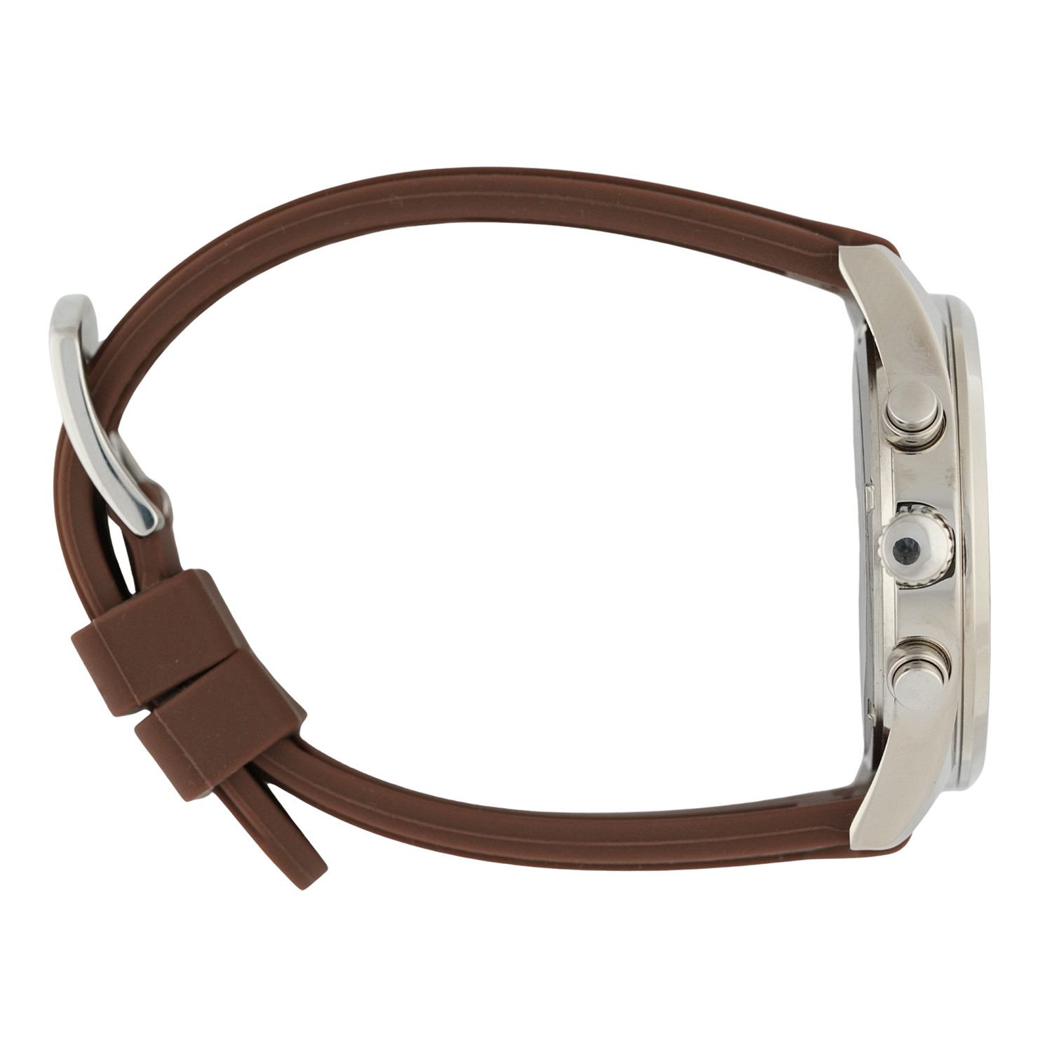 American Polo Pulse Collection Gents Multifunction Brown Rubber Strap - Image 3