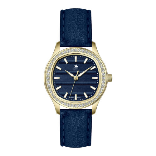 American Polo Ladies Crystal Blue Leather Strap
