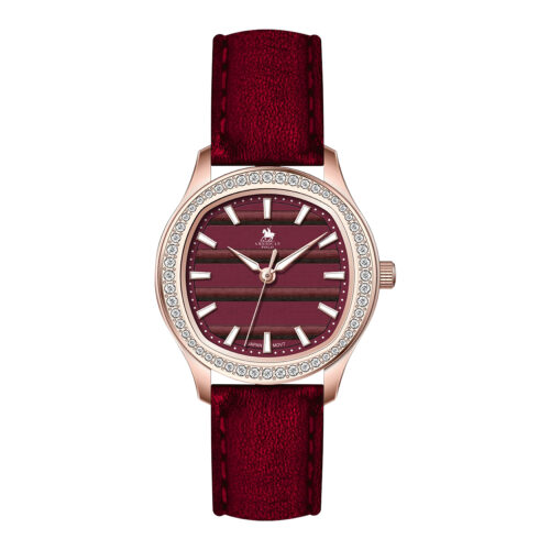 American Polo Ladies Crystal Red Leather Strap