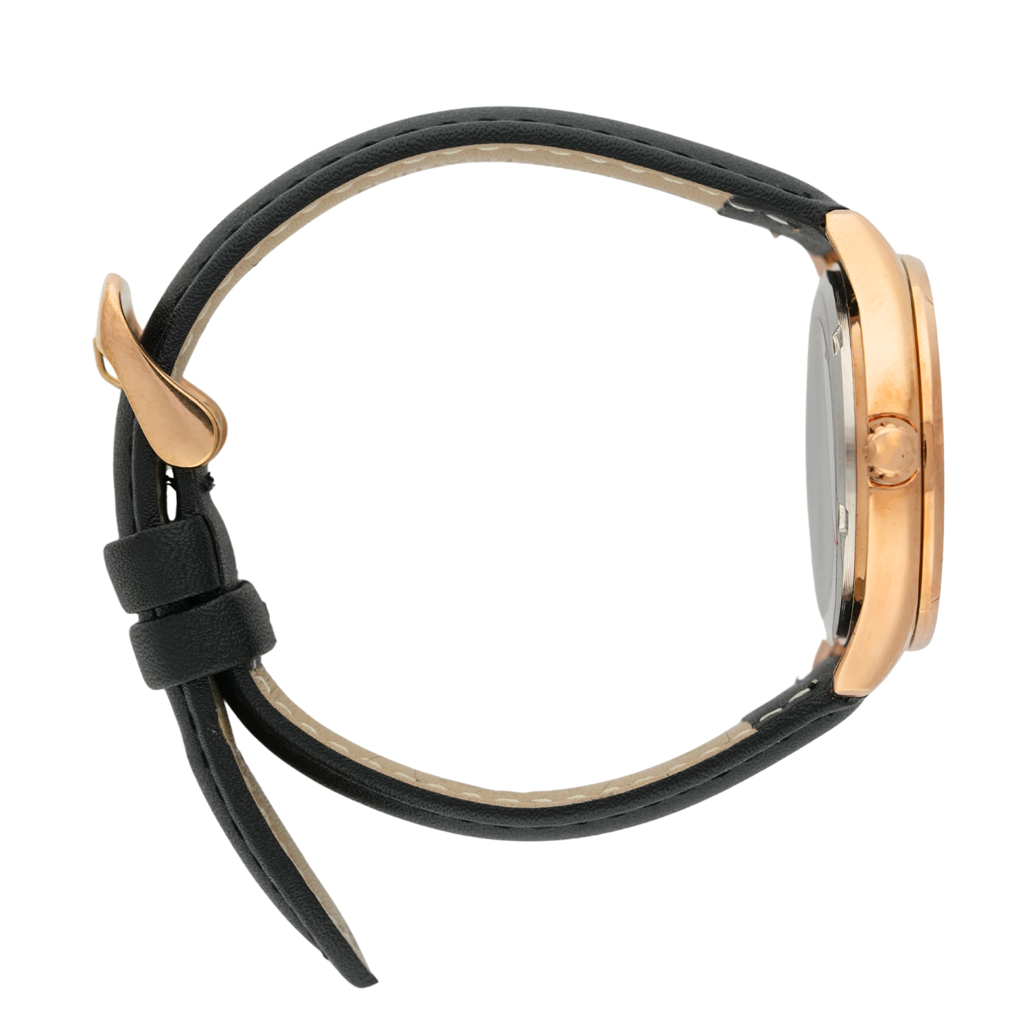 American Polo Ladies Crystal Black Leather Strap - Image 3