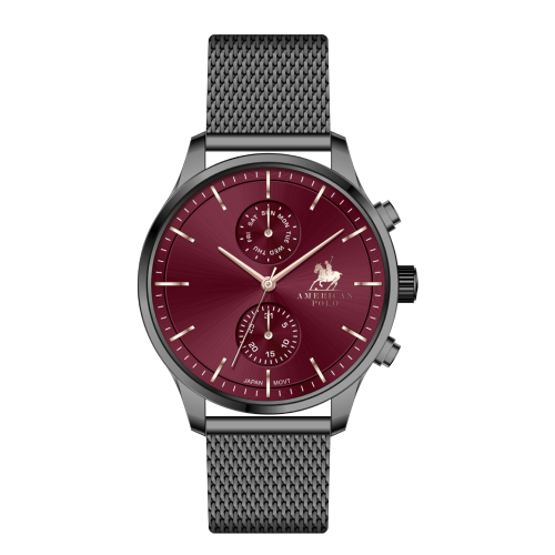 American Polo Velocity Multifunction Gunmetal Stainless Steel Bracelet