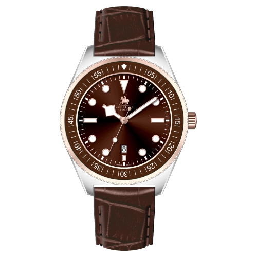 American Polo Voyager Gents Brown Leather Strap
