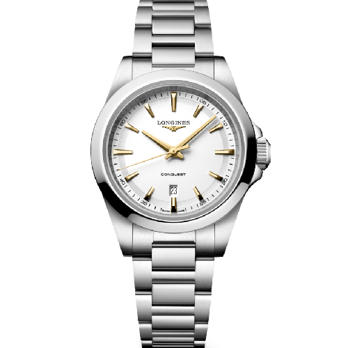 Longines Conquest Silver Stainless Steel Bracelet 30 mm