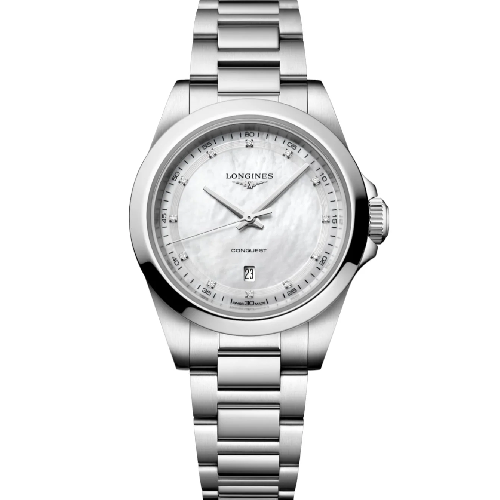 Longines Conquest Silver Stainless Steel Bracelet 30 mm