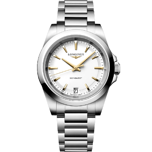 Longines Conquest Silver Stainless Steel Bracelet 34 mm