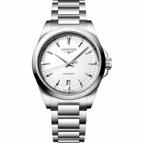 Longines Conquest Silver Stainless Steel Bracelet 38 mm
