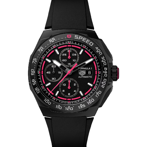 Tag Heuer Formula 1 Chronograph Automatic, 44 mm, Titanium coated with black DLC Black Rubber Strap