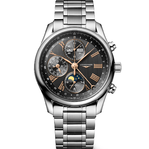 LONGINES Master Collection Chronograph Moonphase Stainless Steel Bracelet 40mm
