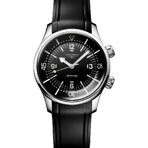 LONGINES LEGEND DIVER Automatic Black Rubber Strap 39 mm