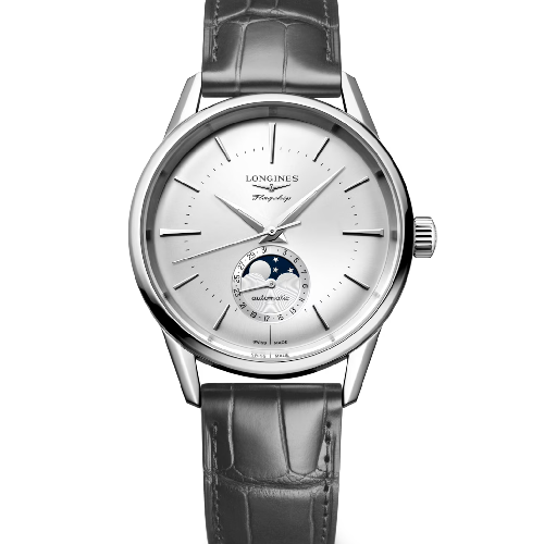 LONGINES Flagship Heritage Moonphase Grey Leather Strap