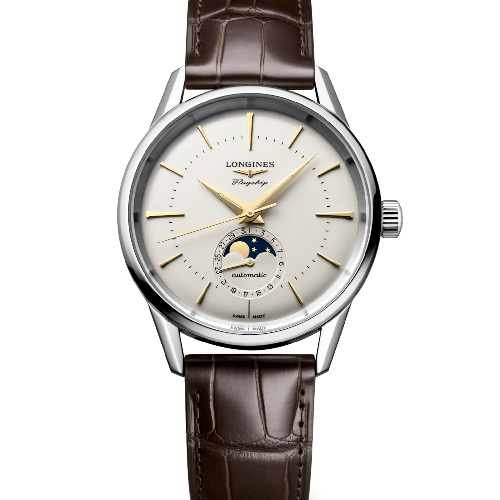 LONGINES Flagship Heritage Moonphase Brown Leather Strap
