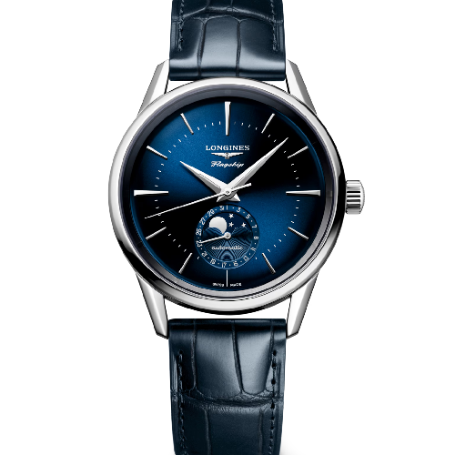 LONGINES Flagship Heritage Moonphase Blue Leather Strap